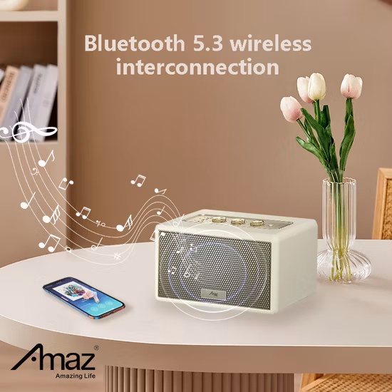 Altavoz inalámbrico dual de 10 pulgadas con anillo de luz LED, altavoz estéreo Tws